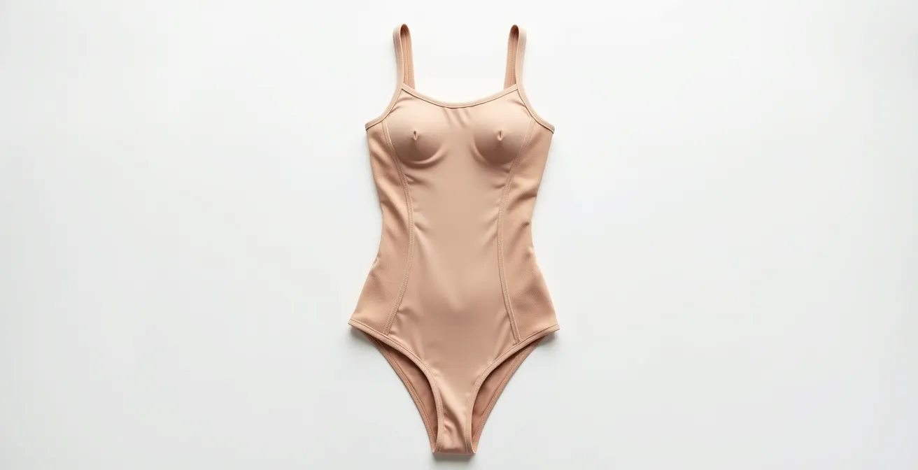 Gros plan sur les baleines souples d'un body gainant moderne