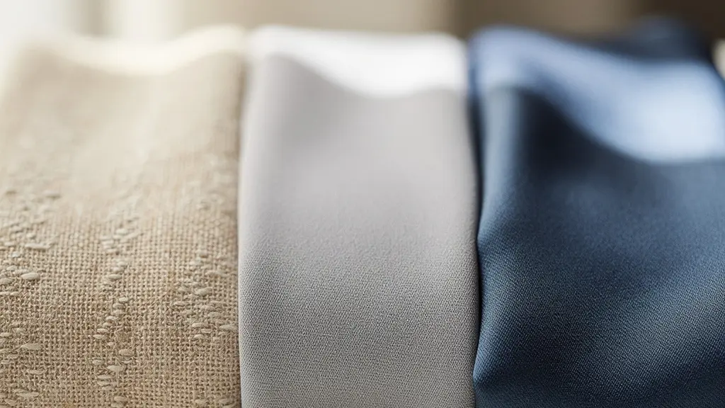 Comparaison macro de trois tissus différents montrant leurs textures distinctes