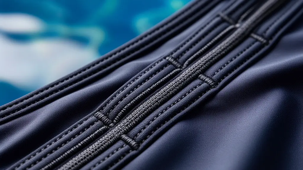 Gros plan sur les détails techniques d'un maillot de bain avec armatures cachées