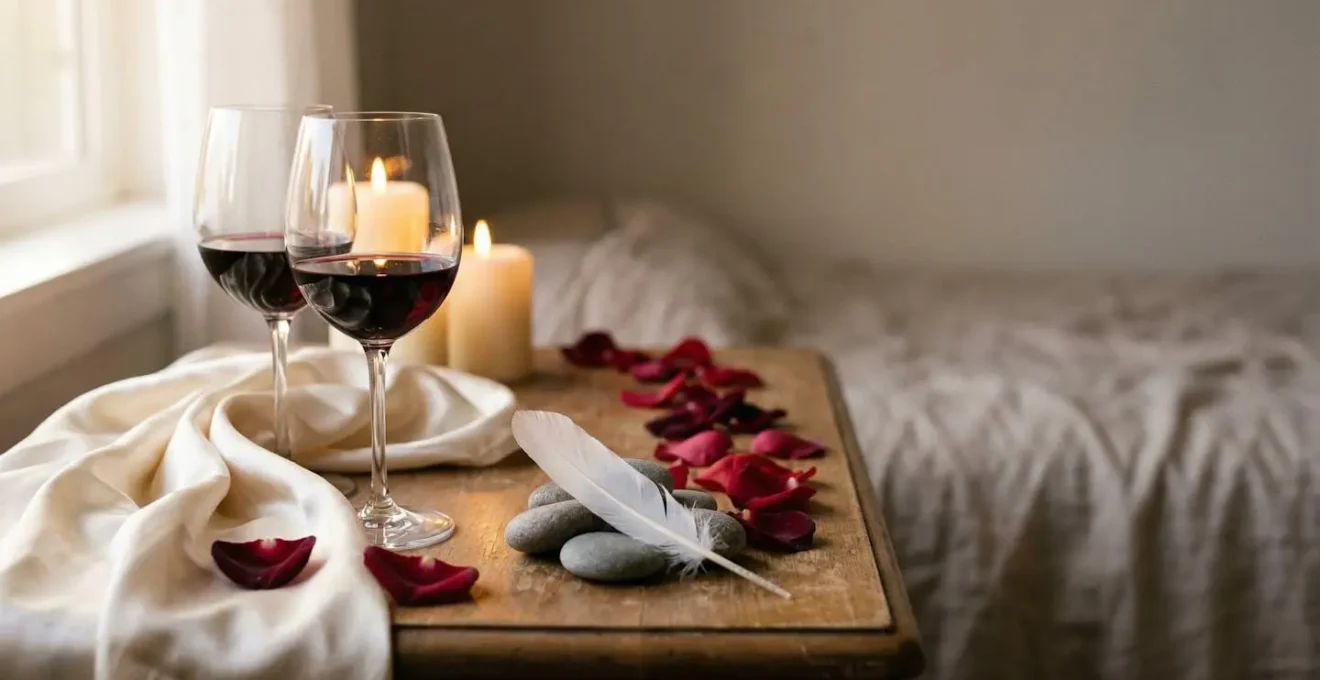 Composition intimiste évoquant la découverte sensuelle pour couples débutants