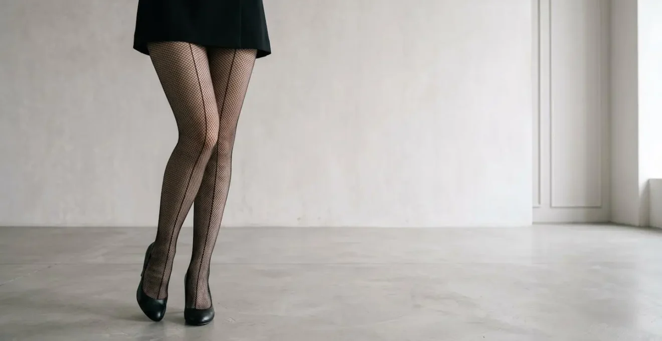 Texture de résille et son effet optique amincissant sur les jambes