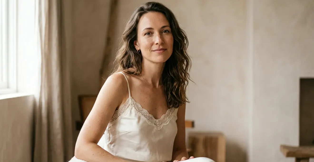 Une femme confiante dans une posture élégante évoquant la séduction subtile et l'affirmation de soi au-delà des clichés